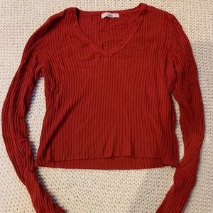 Red Don’t Ask Why Cropped Sweater